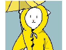 노란 우비에 노란 우산