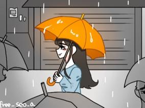 주황색 우산