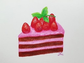 딸기크림 초코 조각케이크