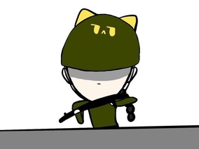 무심한 고양이 군인