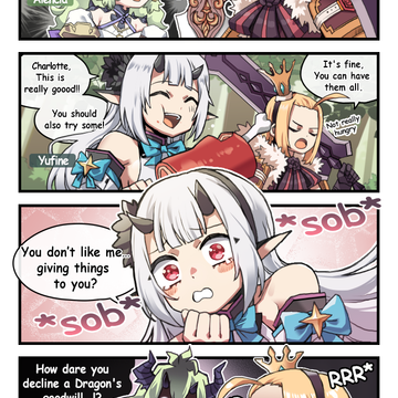 [The official 4-cut cartoon] Yufine, Charlotte and Alencia